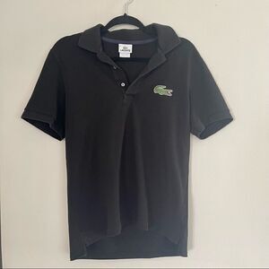 Lacoste Men's Black Short-Sleeve Polo with Large Crocodile Badge
